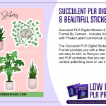 Succulent PLR Digital Stickers 8 Beautiful Stickers PNG Format