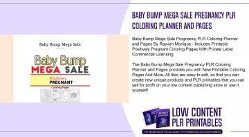 Baby Bump Mega Sale Pregnancy PLR Coloring Planner and Pages