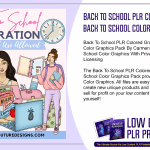 Back To School PLR Colored Graphics 43 Back to School Color Graphics Pack