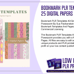 Bookmark PLR Templates Kit Set of 25 Digital Papers in Powerpoint