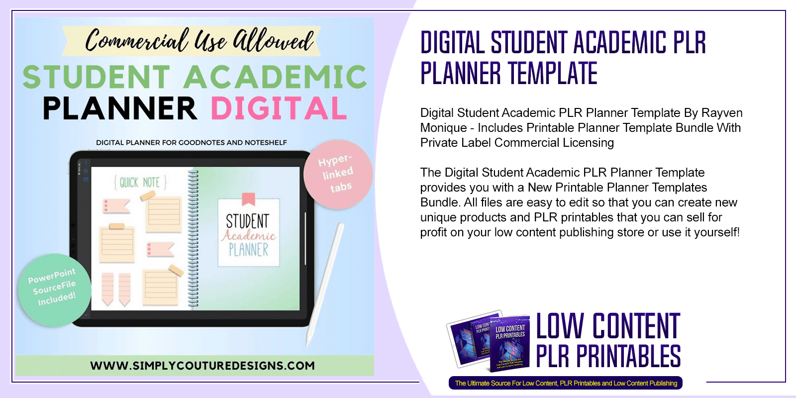 Digital Student Academic PLR Planner Template