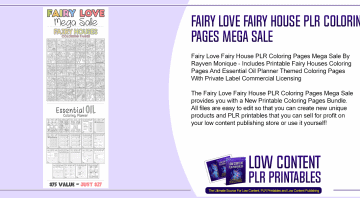 Fairy Love Fairy House PLR Coloring Pages Mega Sale