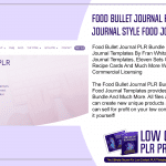 Food Bullet Journal PLR Bundle 31 Bullet Journal Style Food Journal Templates