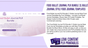 Food Bullet Journal PLR Bundle 31 Bullet Journal Style Food Journal Templates