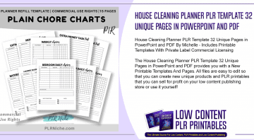 House Cleaning Planner PLR Template 32 Unique Pages in PowerPoint and PDF