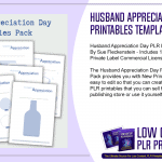 Husband Appreciation Day PLR Printables Templates Pack