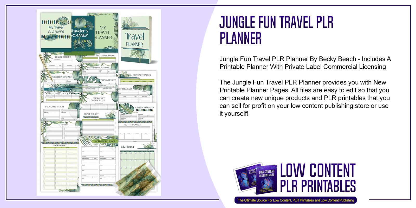 Jungle Fun Travel PLR Planner