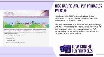 Kids Nature Walk PLR Printables Package