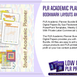 PLR Academic Planner Bundle Bookmark Layouts and Digital Papers