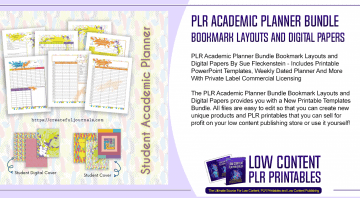 PLR Academic Planner Bundle Bookmark Layouts and Digital Papers