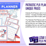 Patriotic PLR Planner with 31 Unique Pages