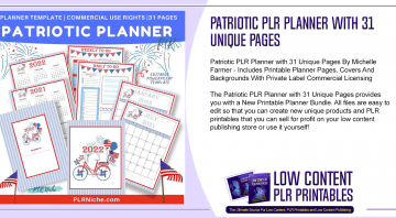 Patriotic PLR Planner with 31 Unique Pages