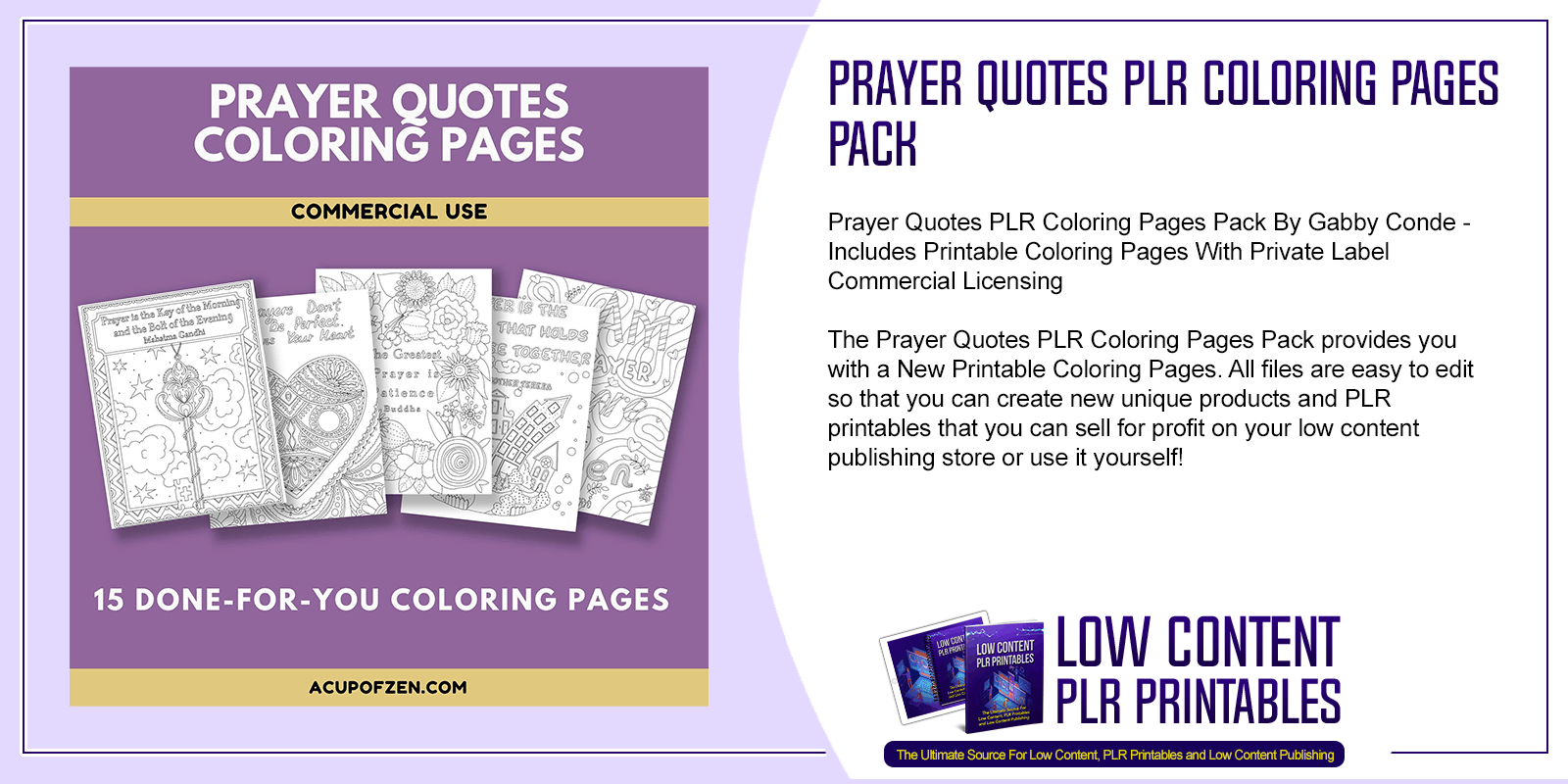Prayer Quotes PLR Coloring Pages Pack