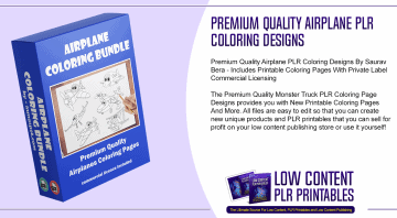 Premium Quality Airplane PLR Coloring Designs