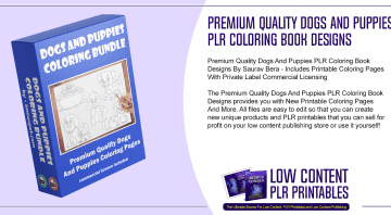 Premium Quality Dogs And Puppies PLR Coloring Book Designs