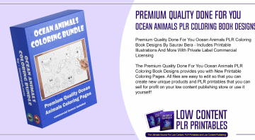 Premium Quality Done For You Ocean Animals PLR Coloring Book Designs