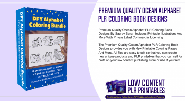 Premium Quality Ocean Alphabet PLR Coloring Book Designs