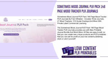 Sometimes Mood Journal PLR Pack 148 Page Mood Tracker PLR Journals