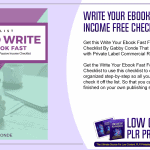 Write Your Ebook Fast For Passive Income Free Checklist