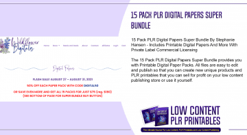 15 Pack PLR Digital Papers Super Bundle