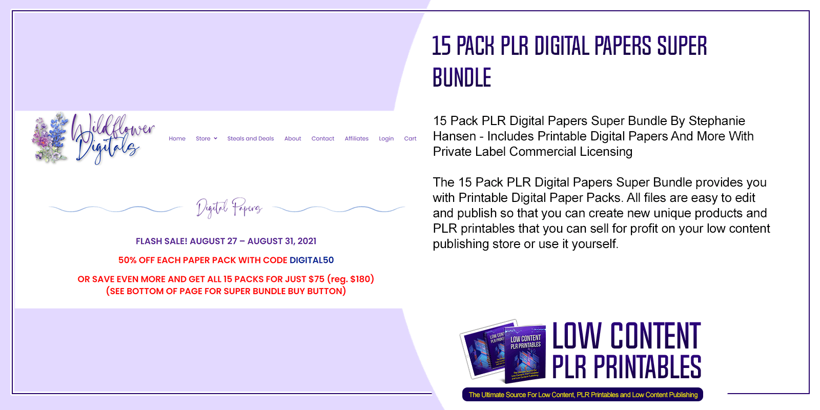15 Pack PLR Digital Papers Super Bundle
