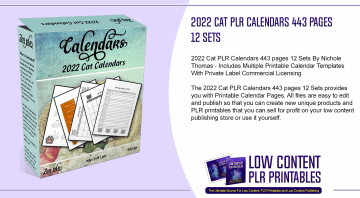 2022 Cat PLR Calendars 443 pages 12 Sets