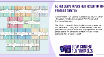 60 PLR Digital Papers High Resolution For Printable Creation