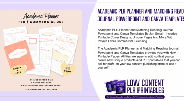 Academic PLR Planner and Matching Reading Journal Powerpoint and Canva Templates