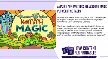Amazing Affirmations 20 Morning Magic PLR Coloring Pages