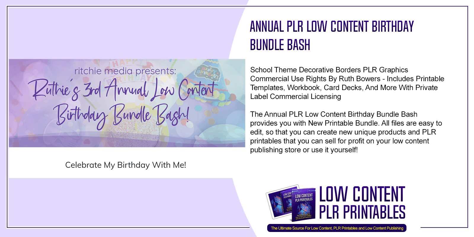 Annual PLR Low Content Birthday Bundle Bash