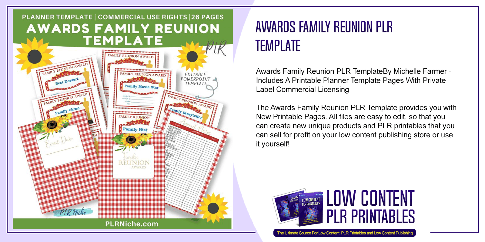 Awards Family Reunion PLR Template