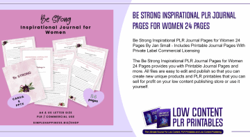 Be Strong Inspirational PLR Journal Pages for Women 24 Pages