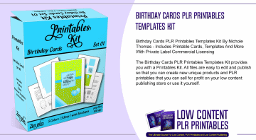 Birthday Cards PLR Printables Templates Kit