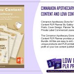 Cinnamon Apothecary Done for You Content and Low Content PLR Planner