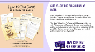 Cute Yellow Dog PLR Journal 49 Pages