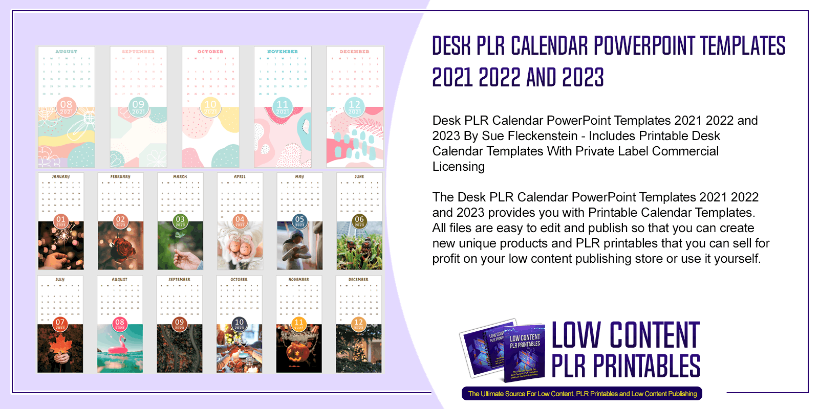 Desk PLR Calendar PowerPoint Templates 2021 2022 and 2023