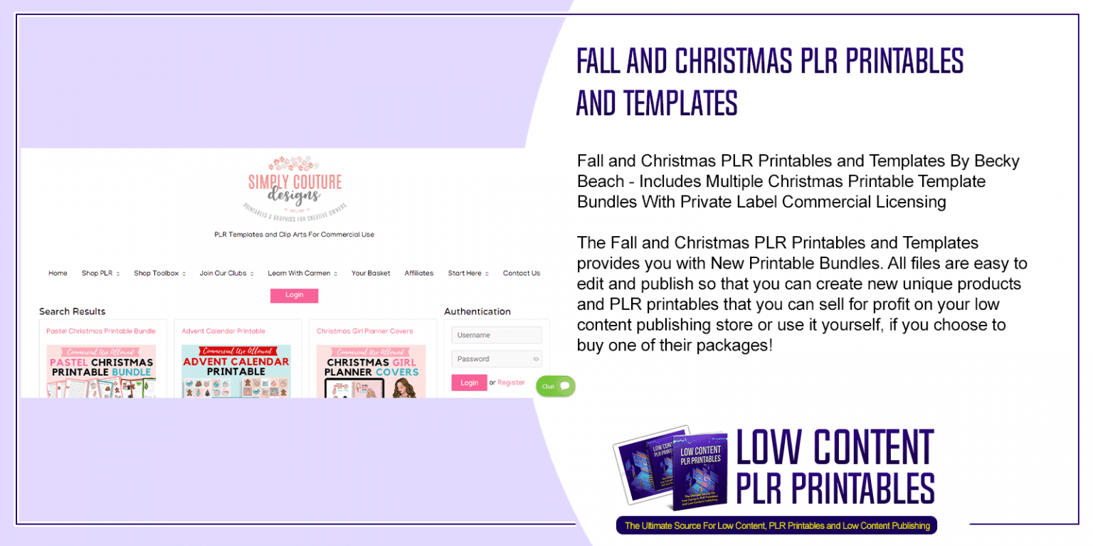 Fall and Christmas PLR Printables and Templates | PLR Printable Packs
