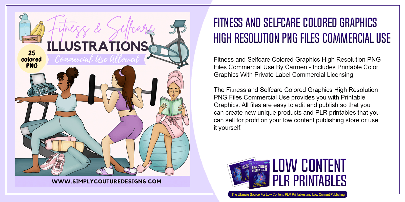 Fitness and Selfcare Colored Graphics High Resolution PNG Files Commercial Use