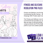 Fitness and Selfcare Line Art High Resolution PNG Files Commercial Use