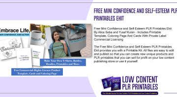 Free Mini Confidence and Self Esteem PLR Printables Ekit