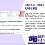 Healthy Me Templates Health PLR Printable Planner Pack