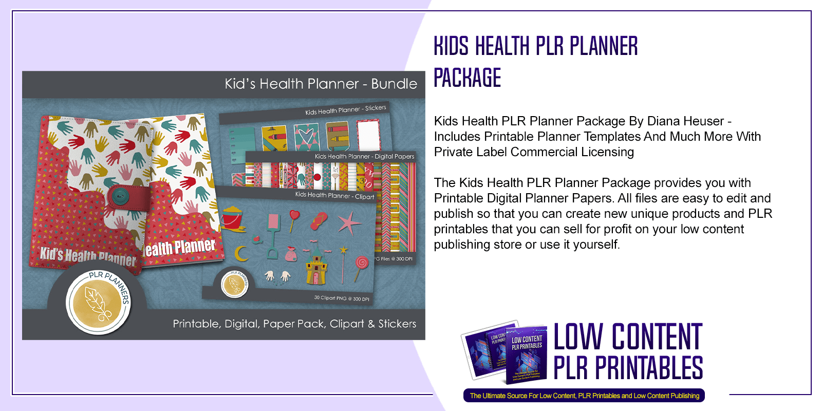 Kids Health PLR Planner Package