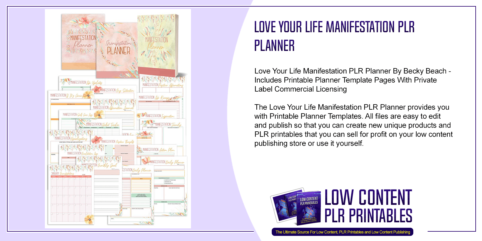 Love Your Life Manifestation PLR Planner