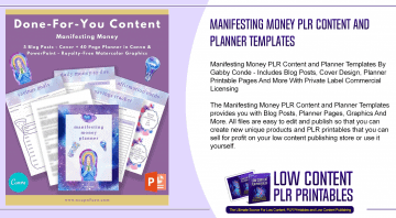 Manifesting Money PLR Content and Planner Templates