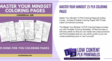 Master Your Mindset 15 PLR Coloring Pages