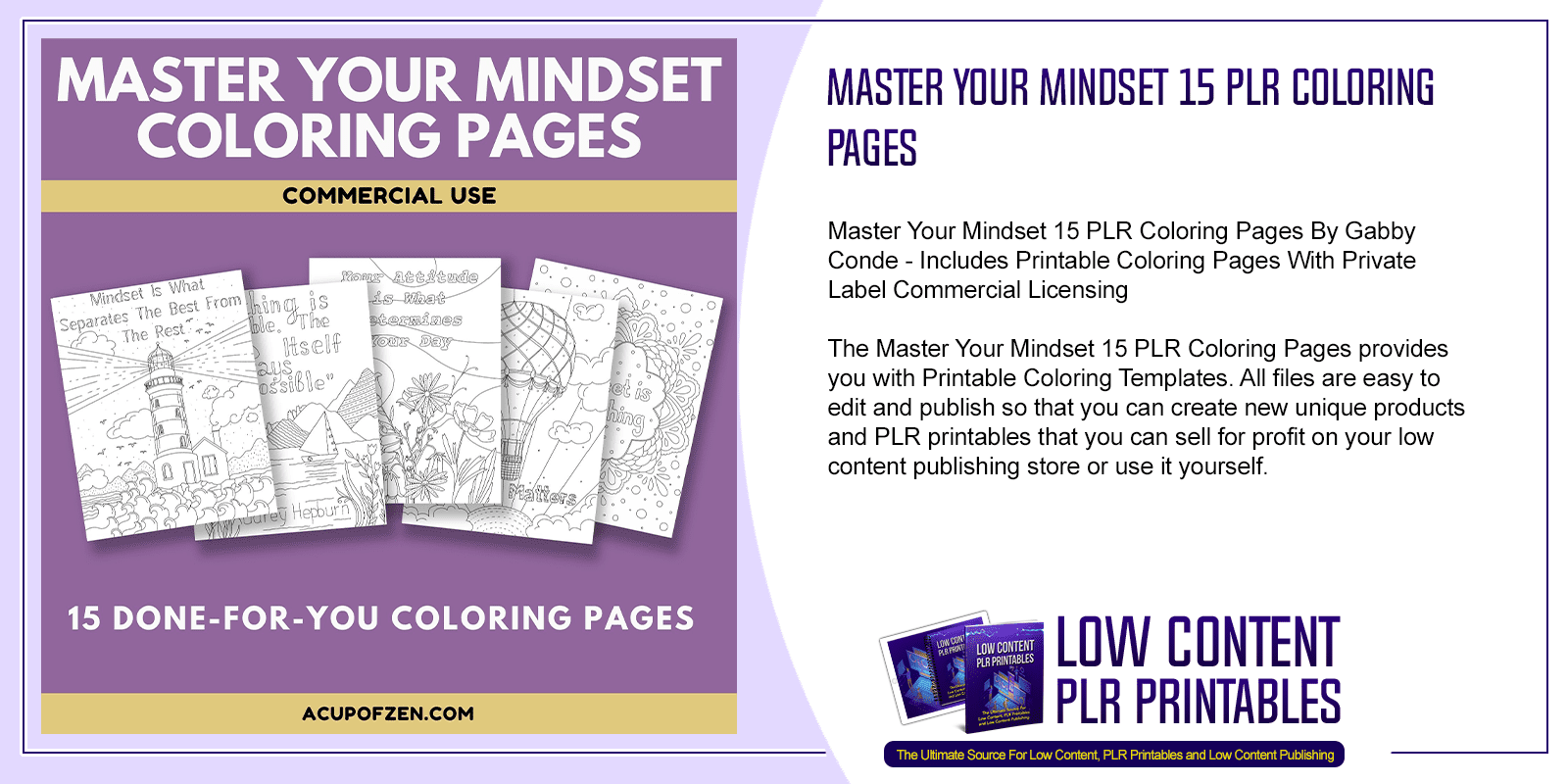 Master Your Mindset 15 PLR Coloring Pages