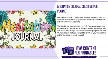 Meditation Journal Coloring PLR Planner