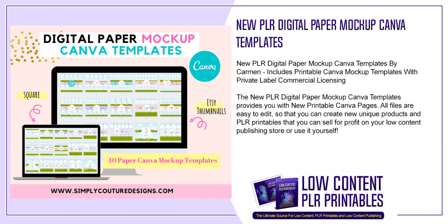 New PLR Digital Paper Mockup Canva Templates PLR Templates