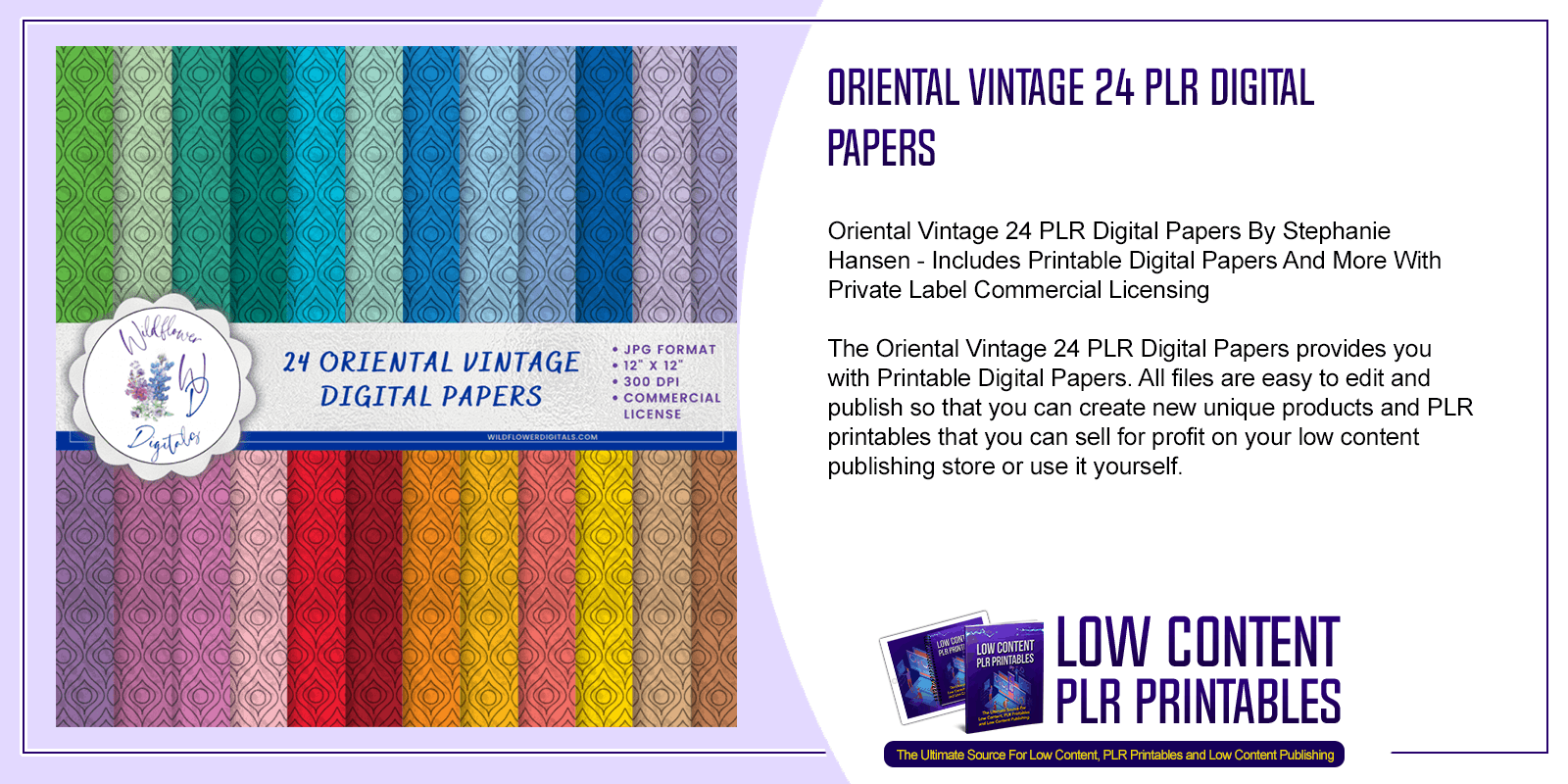 Oriental Vintage 24 PLR Digital Papers