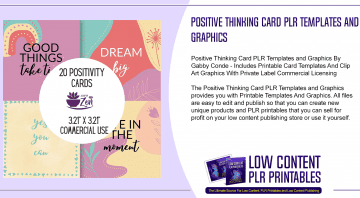 Positive Thinking Card PLR Templates and Graphics